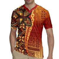 Samoan Pacific Tribal Flower Geometric Art Tattoos Rugby Jersey Siapo Pattern Flame Sunset - Polynesian Pride