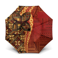 Samoan Pacific Tribal Flower Geometric Art Tattoos Umbrella Siapo Pattern Flame Sunset - Polynesian Pride