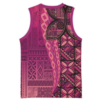 Samoan Pacific Tribal Flower Geometric Art Tattoos Basketball Jersey Siapo Pattern Romantic Rose - Polynesian Pride