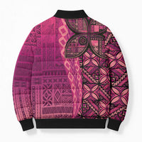 Samoan Pacific Tribal Flower Geometric Art Tattoos Bomber Puffer Jacket Siapo Pattern Romantic Rose - Polynesian Pride