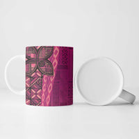 Samoan Pacific Tribal Flower Geometric Art Tattoos Ceramic Mug Siapo Pattern Romantic Rose - Polynesian Pride