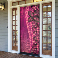 Samoan Pacific Tribal Flower Geometric Art Tattoos Door Cover Siapo Pattern Romantic Rose - Polynesian Pride