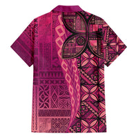 Samoan Pacific Tribal Flower Geometric Art Tattoos Family Matching Tank Maxi Dress and Hawaiian Shirt Siapo Pattern Romantic Rose - Polynesian Pride