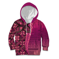Samoan Pacific Tribal Flower Geometric Art Tattoos Kid Hoodie Siapo Pattern Romantic Rose - Polynesian Pride