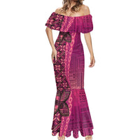 Samoan Pacific Tribal Flower Geometric Art Tattoos Mermaid Dress Siapo Pattern Romantic Rose - Polynesian Pride