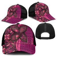 Samoan Pacific Tribal Flower Geometric Art Tattoos Mesh Trucker Cap Siapo Pattern Romantic Rose LT03 - Polynesian Pride