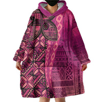 Samoan Pacific Tribal Flower Geometric Art Tattoos Wearable Blanket Hoodie Siapo Pattern Romantic Rose - Polynesian Pride
