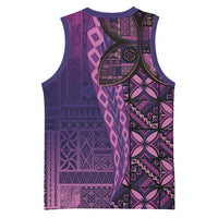 Samoan Pacific Tribal Flower Geometric Art Tattoos Basketball Jersey Siapo Pattern Purple Haze - Polynesian Pride