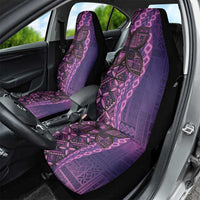Samoan Pacific Tribal Flower Geometric Art Tattoos Car Seat Cover Siapo Pattern Purple Haze - Polynesian Pride