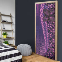 Samoan Pacific Tribal Flower Geometric Art Tattoos Door Cover Siapo Pattern Purple Haze - Polynesian Pride