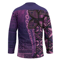 Samoan Pacific Tribal Flower Geometric Art Tattoos Hockey Jersey Siapo Pattern Purple Haze LT03 - Polynesian Pride
