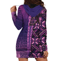 Samoan Pacific Tribal Flower Geometric Art Tattoos Hoodie Dress Siapo Pattern Purple Haze LT03 - Polynesian Pride