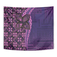 Samoan Pacific Tribal Flower Geometric Art Tattoos Tapestry Siapo Pattern Purple Haze - Polynesian Pride