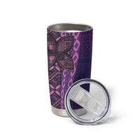 Samoan Pacific Tribal Flower Geometric Art Tattoos Tumbler Cup Siapo Pattern Purple Haze - Polynesian Pride