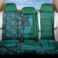 Samoan Pacific Tribal Flower Geometric Art Tattoos Back Car Seat Cover Siapo Pattern Turquoise Tide - Polynesian Pride