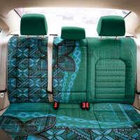 Samoan Pacific Tribal Flower Geometric Art Tattoos Back Car Seat Cover Siapo Pattern Turquoise Tide - Polynesian Pride