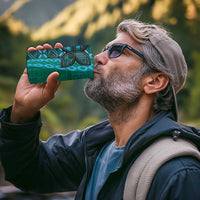 Samoan Pacific Tribal Flower Geometric Art Tattoos 4 in 1 Can Cooler Tumbler Siapo Pattern Turquoise Tide - Polynesian Pride