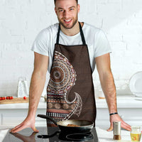Fijian Masi Tribal Tattoos Art Pattern Apron Brown Color Half Style - Polynesian Pride