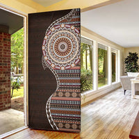 Fijian Masi Tribal Tattoos Art Pattern Door Cover Brown Color Half Style - Polynesian Pride