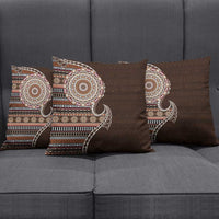 Fijian Masi Tribal Tattoos Art Pattern Pillow Cover Brown Color Half Style - Polynesian Pride