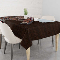 Fijian Masi Tribal Tattoos Art Pattern Tablecloth Brown Color Half Style - Polynesian Pride