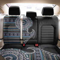 Fijian Masi Tribal Tattoos Art Pattern Back Car Seat Cover Navy Color Half Style - Polynesian Pride