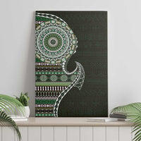 Fijian Masi Tribal Tattoos Art Pattern Canvas Wall Art Green Color Half Style LT03 - Polynesian Pride