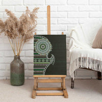 Fijian Masi Tribal Tattoos Art Pattern Canvas Wall Art Green Color Half Style LT03 - Polynesian Pride