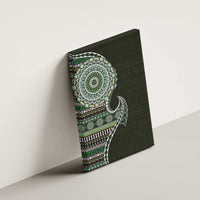 Fijian Masi Tribal Tattoos Art Pattern Canvas Wall Art Green Color Half Style LT03 - Polynesian Pride