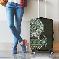 Fijian Masi Tribal Tattoos Art Pattern Luggage Cover Green Color Half Style - Polynesian Pride