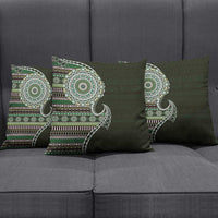 Fijian Masi Tribal Tattoos Art Pattern Pillow Cover Green Color Half Style - Polynesian Pride