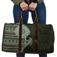 Fijian Masi Tribal Tattoos Art Pattern Travel Bag Green Color Half Style - Polynesian Pride
