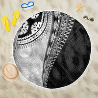 Fijian Masi Tattoos Beach Blanket with Tapa Tribal Pattern - Polynesian Pride