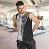 Fijian Masi Tattoos Men Tank Top with Tapa Tribal Pattern - Polynesian Pride