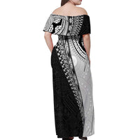 Fijian Masi Tattoos Off Shoulder Maxi Dress with Tapa Tribal Pattern - Polynesian Pride