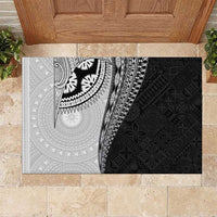 Fijian Masi Tattoos Rubber Doormat with Tapa Tribal Pattern - Polynesian Pride