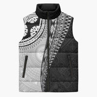Fijian Masi Tattoos Sleeveless Puffer Jacket with Tapa Tribal Pattern - Polynesian Pride