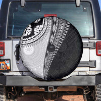 Fijian Masi Tattoos Spare Tire Cover with Tapa Tribal Pattern LT03 White - Polynesian Pride