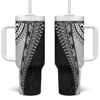 Fijian Masi Tattoos Tumbler With Handle with Tapa Tribal Pattern LT03 One Size: 40 oz White - Polynesian Pride