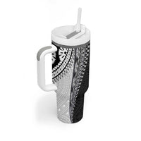 Fijian Masi Tattoos Tumbler With Handle with Tapa Tribal Pattern LT03 - Polynesian Pride
