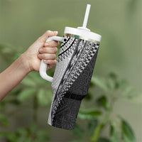 Fijian Masi Tattoos Tumbler With Handle with Tapa Tribal Pattern LT03 - Polynesian Pride
