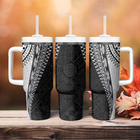 Fijian Masi Tattoos Tumbler With Handle with Tapa Tribal Pattern LT03 - Polynesian Pride