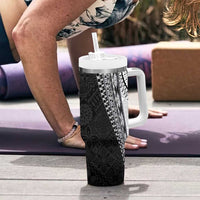 Fijian Masi Tattoos Tumbler With Handle with Tapa Tribal Pattern LT03 - Polynesian Pride