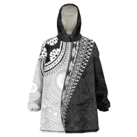 Fijian Masi Tattoos Wearable Blanket Hoodie with Tapa Tribal Pattern - Polynesian Pride