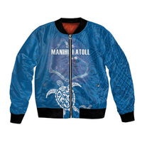 Cook Islands Manihiki Atoll Bomber Jacket Maori Turtle and Polynesian Pattern