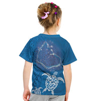 Cook Islands Manihiki Atoll Kid T Shirt Maori Turtle and Polynesian Pattern LT03 - Polynesian Pride