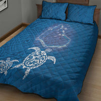 Cook Islands Manihiki Atoll Quilt Bed Set Maori Turtle and Polynesian Pattern