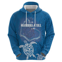 Cook Islands Manihiki Atoll Zip Hoodie Maori Turtle and Polynesian Pattern
