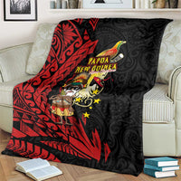 Papua New Guinea Christmas Blanket Funny Melanesian Santa with Bird-of-paradise Tribal Style - Polynesian Pride