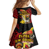 Papua New Guinea Christmas Family Matching Off The Shoulder Long Sleeve Dress and Hawaiian Shirt Funny Melanesian Santa with Bird-of-paradise Tribal Style - Polynesian Pride